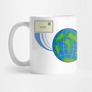 Icon Email Globe Retro Mug